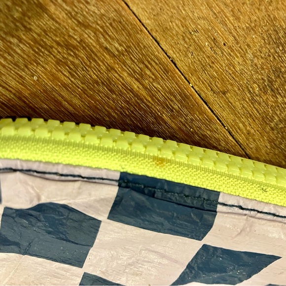 ALOHA Collection Checkered Pouch with Neon Trim; New But Has Flaws From Storage - Picture 10 of 13